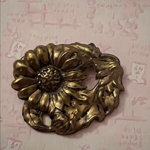 Gold Floral Brooch